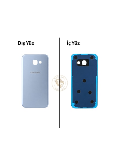 Samsung Galaxy A3 2017 A320 Mavi Renk Arka Kapak Arka Cam Batarya Kapağı Pil Kapağı Lazer Kesim Back Cover Galaxy A3 2017 Uyumlu