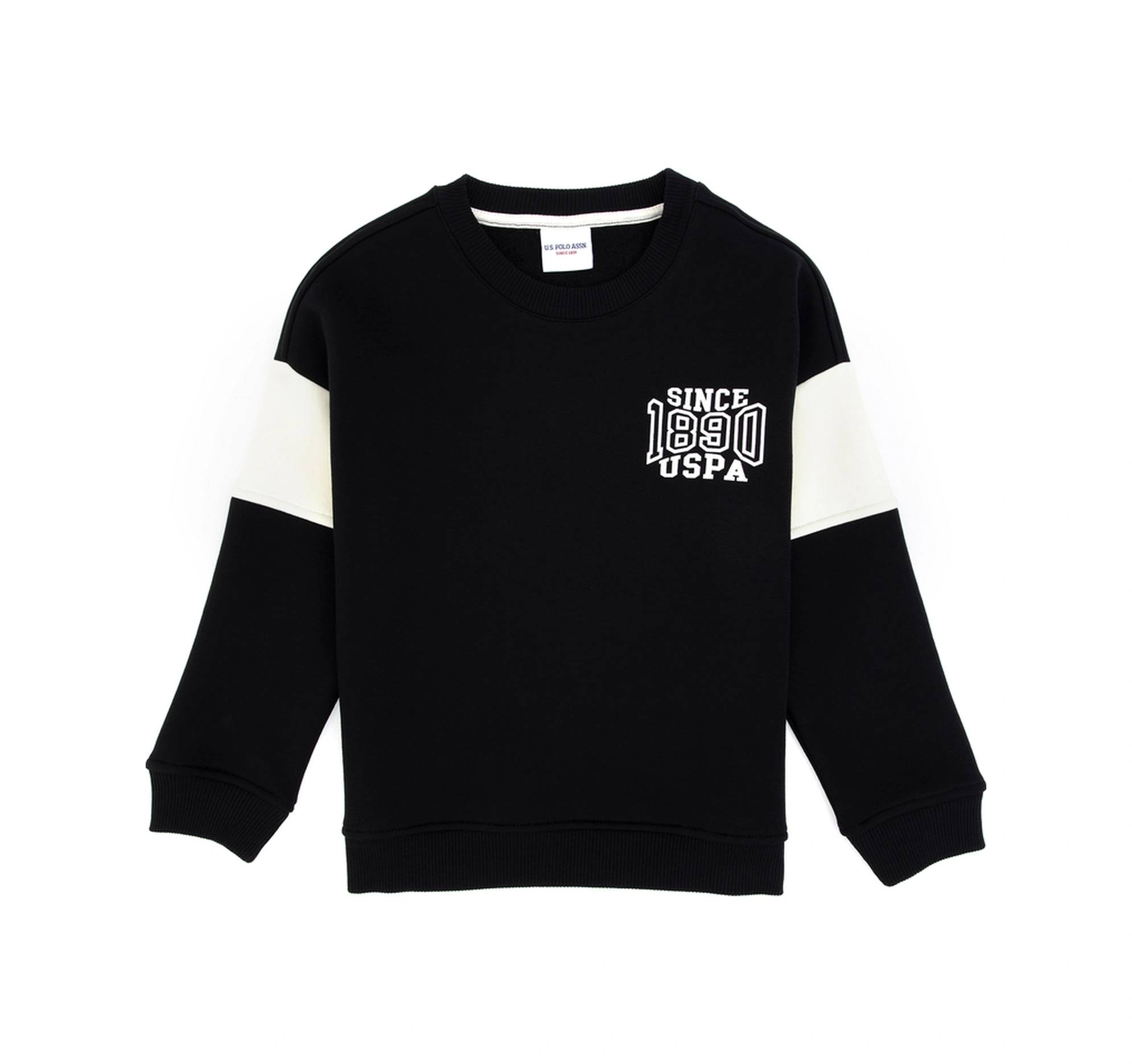 U.S. Polo Assn. Erkek Çocuk Siyah Şardonlu Bisiklet Yaka Sweatshirt 50316603-VR046