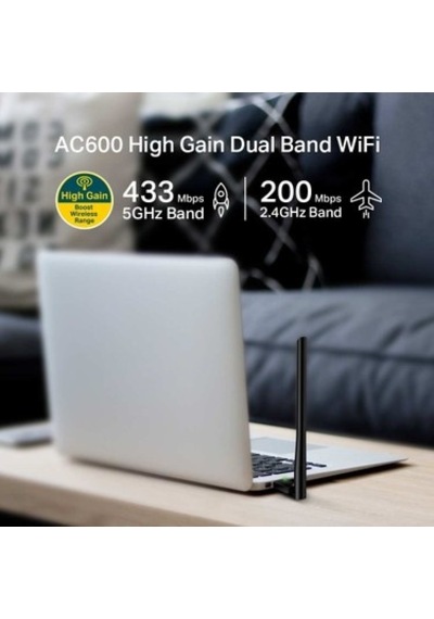 Wi-fi 5 Usb Adaptör, Ac600 Mbps Hız Ve 5dbi Anten İle Yüksek Performans