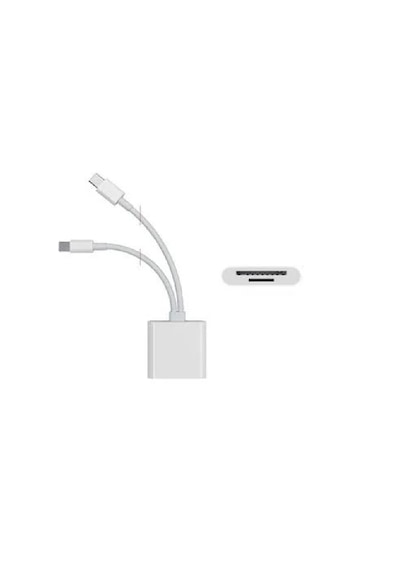 Mettzchrom Çift Kablolu Sd Kart Hafıza Kart Adaptörü Lightning Type-c Hafıza Kart Okuyucu Apple Uyumlu iPhone 15 16