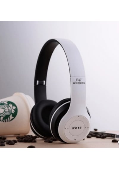P47 Wireless Kablosuz Bluetooth Kulaklık Mp3 Güçlü Bass Mavi