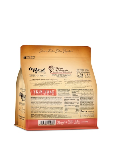 Mycat Original Az Tahıllı Hamsi & Somon Balıklı Skin Care Yetişkin Kedi Maması 2kg