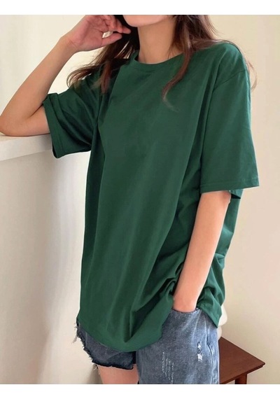 Startmore Unisex Pamuk Oversize Boyfriend T-shirt Yeşil