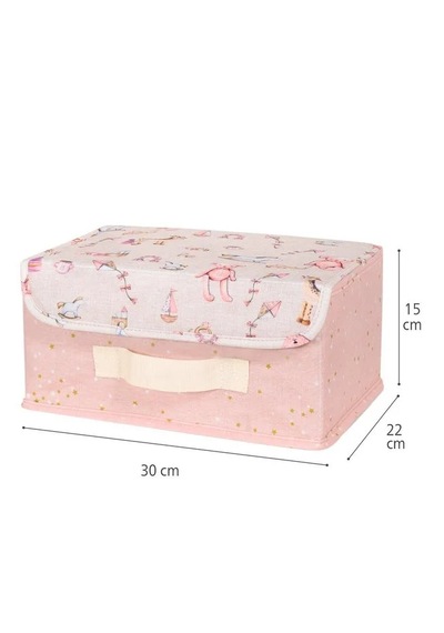 Tex Republic Baby Kapaklı Kutu - Bebek Odası Düzenleyici 30 X 22 X 15 Cm Pembe