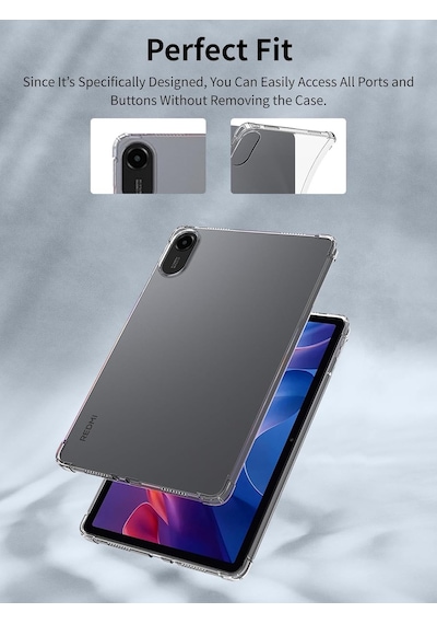 Xiaomi Redmi Pad 2 11 İnç 2025 Kılıf Şeffaf Silikon Köşe Korumalı Clear Darbe Emici Arka Kapak Arka Kapak