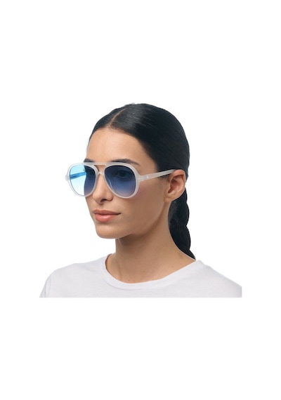 Okkia Alessio Unisex Güneş Gözlüğütransparan Beyaz / Lens: Mavi Beyaz