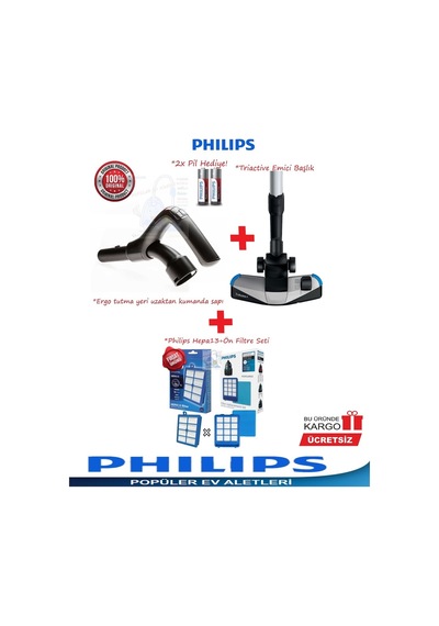 Philips Uyumlu Fc9919 Marathon Ultimate Kumanda Sapı+Filtre Seti+Başlık (411601833)