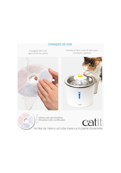 Catit Triple Action Filtre Çerçevesiz, Catit Çiçek Çeşmesi İçin Filtre, 2'li Paket Diğer