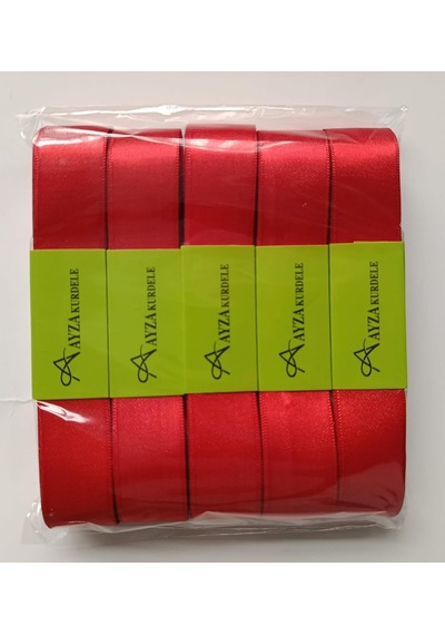 Ayza Kurdele - Kırmızı Saten Kurdele 4 Cm 5x10 Metre 1 Paket Standart