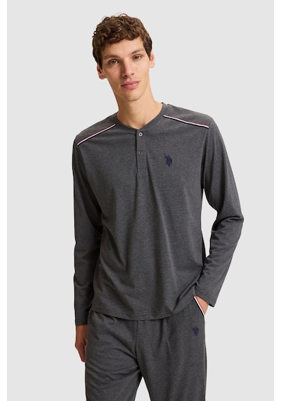 U.S. Polo Assn. Erkek Antrasit Melanj Pijama Takımı 50333256-vr081