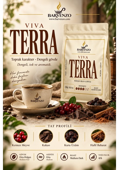 Barvenzo Viva Terra 250 G Dengeli Karakter Nitelikli Kahve Espresso