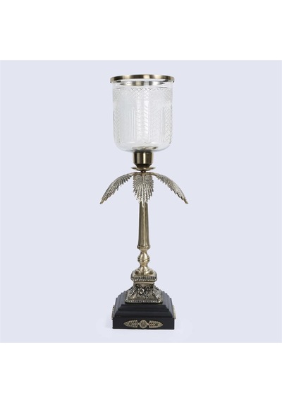 Vitale Metal Cam Şamdan 26 26 60 Cm Çok Renkli