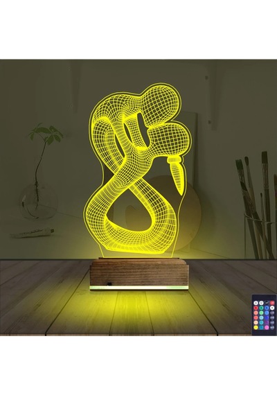 Luvivia Minimalist Aşk Sevgili 3d Lamba - Masa Gece Lambası Şeffaf