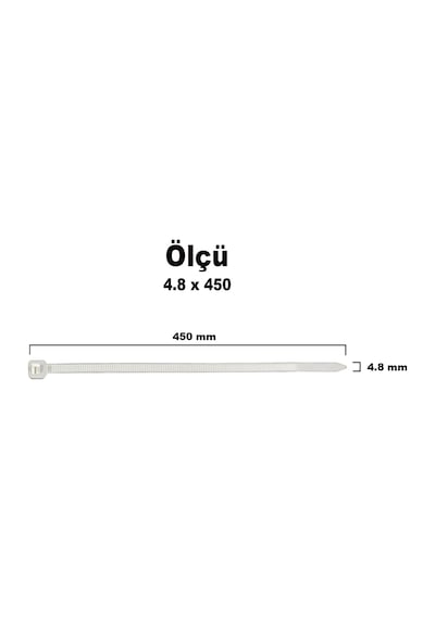 Aletçantam Kablo Bağı Plastik Kelepçe Cırt Amerikan Kelepçesi 100 Adet -4.8x450mm
