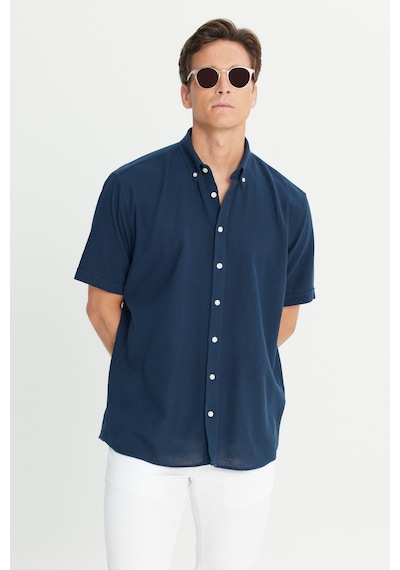 AC&Co / Altınyıldız Classics Erkek Lacı %100 Pamuk Comfort Fit Rahat Kesim Düğmeli Gömlek Yaka Armürlü Gömlek Lacı AC&Co / Altınyıldız Classics Erkek Lacı %100 Pamuk Comfort Fit Rahat Kesim Düğmeli Gömlek Yaka Armürlü Gömlek Lacı