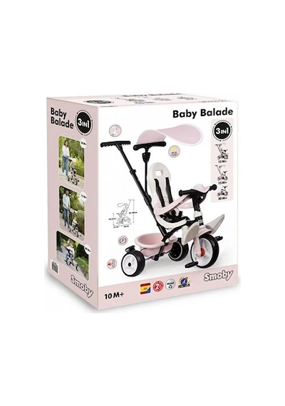 Smoby Baby Driver Pembe Üç Tekerlekli Bisiklet