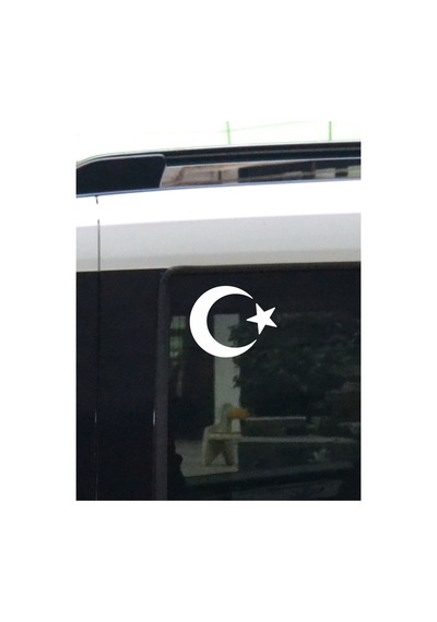 Ay Yıldız Folyo Kesim Etiket Beyaz 15 Cm