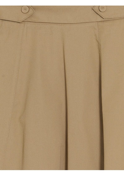 Lcw Modest Bej Beli Lastikli Gabardin Kloş Etek