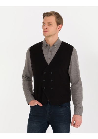 Pierre Cardin Erkek Siyah Triko Yelek 50263176-vr046 Siyah
