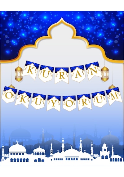 Kuran Okuyorum Mavi Temalı Uzar Yazı Banner Tüm Yaşlar