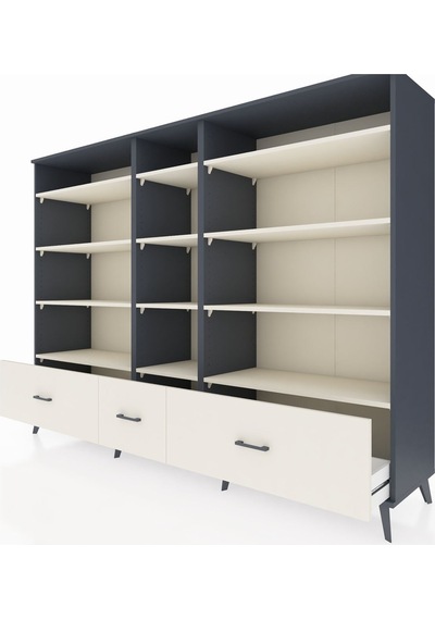 Hyperion Dolap 12 Raflı 3 Çekmeceli 220x44x163 Antrasit-aytaşı Antrasit-aytaşı Hyperion Dolap 12 Raflı 3 Çekmeceli 220x44x163 Antrasit-aytaşı Antrasit-aytaşı