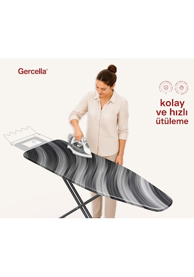 Hediyeli Lucky Ütü Masası Kılıfı Bezi Örtüsü Açık Gri