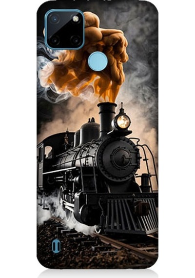 Realme C21y Uyumlu Kara Tren Desenli Silikon Kılıf