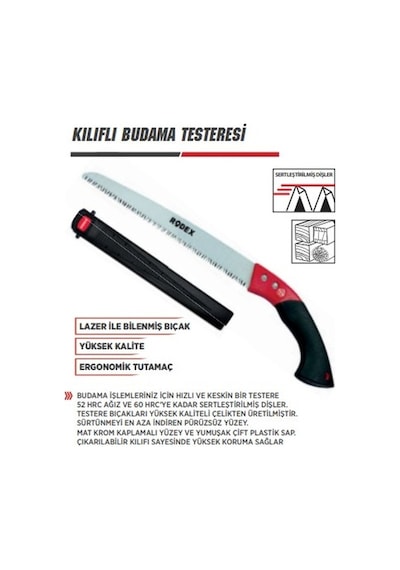 Rodex Kılıflı Budama Testeresi 300 Mm Kalın Diş