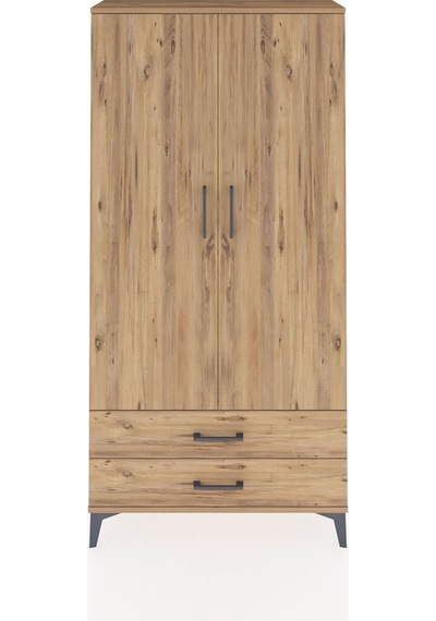 Arges Dolap 4 Raflı 2 Çekmeceli 2 Kapaklı 88x30x182 Çam-çam Çam