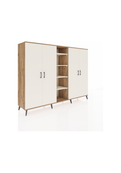 Hyperion Dolap 12 Raflı 4 Kapaklı 220x44x163 Çam-aytaşı Çam-aytaşı