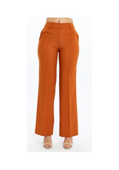 Selectmoda Kadın Önü Dikişli Kumaş Pantolon Tarçın