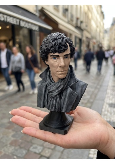 3d Sherlock Holmes Büst / 15cm / Sherlock Holmes Figür/fanart