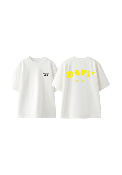 Thewert Dark Cat Tasarım Sırt Baskılı Pamuk Beyaz Oversize T-shirt