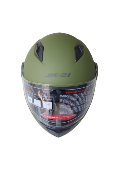 Jeıkaı Jk-21 Çene Açılır Güneş Vizörlü Mat Yeşil Kask