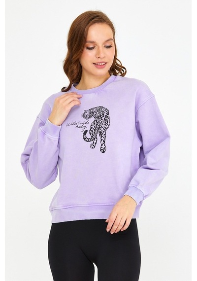 Brz Collection Parça Boyalı Kadın Sweatshirt