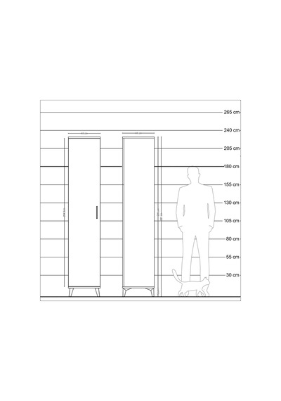 Hyperion Dolap 3 Raflı Tek Kapaklı 44x44x221 Aytaşı-antrasit Aytaşı