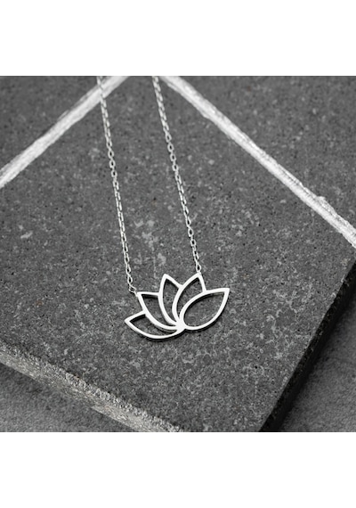 Vaoov 925 Ayar Gümüş Modern Lotus Çiçeği Kolye Gümüş