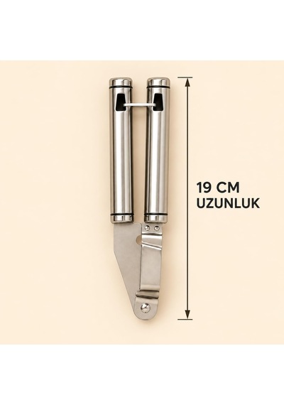 Paslanmaz Çelik Sarımsak Ezici, 19 Cm Uzunlukta Güçlü Pres Mekanizmalı, Delikli Hazneli, Saplı Metal Sarımsak Presi Ve Mutfak Ezme Aparatı 45084 Çok Renkli