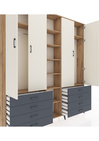 Arges Dolap 10 Raflı 8 Çekmeceli 2 Askılı 220x30x243 Çam-aytaşı/antrasit Aytası/antrasıt Arges Dolap 10 Raflı 8 Çekmeceli 2 Askılı 220x30x243 Çam-aytaşı/antrasit Aytası/antrasıt