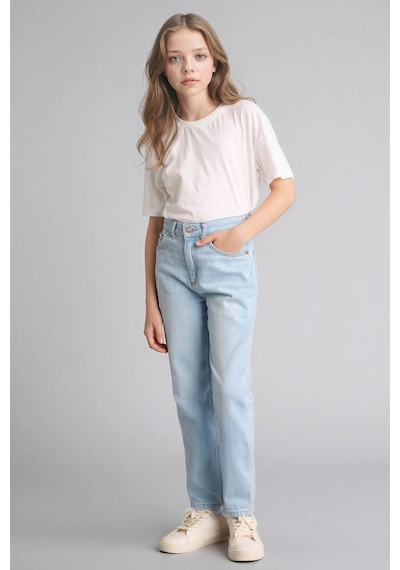 Defacto Mom Fıt Geniş Paça Jean Pantolon Kız Çocuk G0255a826smnm39 Mavi-nm39