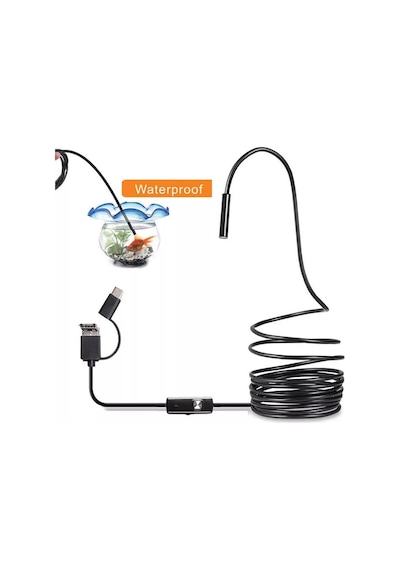 Endoskop Yılan Kamera 0.3 Megapiksel 7mm Su Geçirmez Ledli 10 Metre