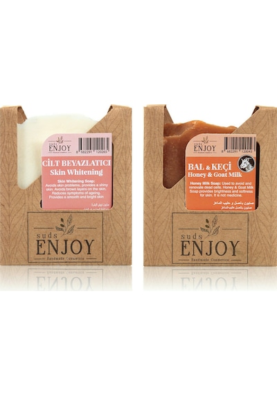 Suds Enjoy Doğal Cilt Beyazlatıcı + Bal Keçi Sütlü El Yapımı Yüz Saç Ve Vücut Sabunu 2 x 100 G