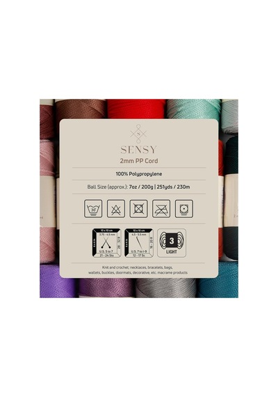 2 Mm - 200 Gr Polyester Makrome Ipi Siyah 230 M Polyester Makrome Ip Supla Ip Ve Çanta Ipliği Siyah