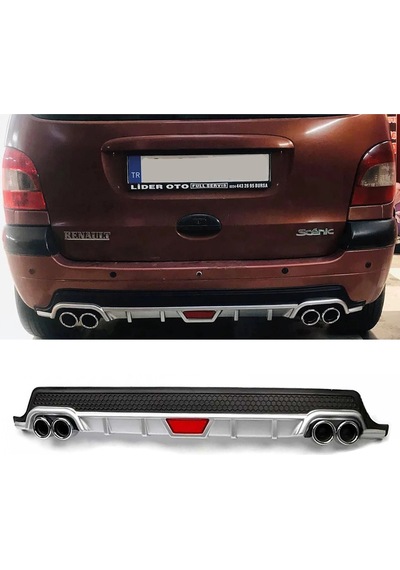 Renault Scenic 1 Gri Difüzör Difizör Yuvarlak Egzoz Görünüm Kulaklı Tip 1997-2003