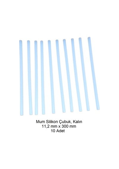 Silikon Mum Çubuk, Kalın 11,2 X 300 Mm 10 Adet