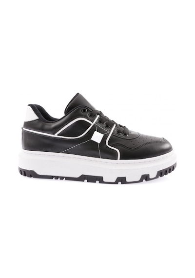 Dgn 020-22k Kadin Kalin Taban Bağcikli Dikiş Detayli Sneakers Ayakkabi 020-2252-R12593 Siyah - Beyaz Dgn 020-22k Kadin Kalin Taban Bağcikli Dikiş Detayli Sneakers Ayakkabi 020-2252-R12593 Siyah - Beyaz