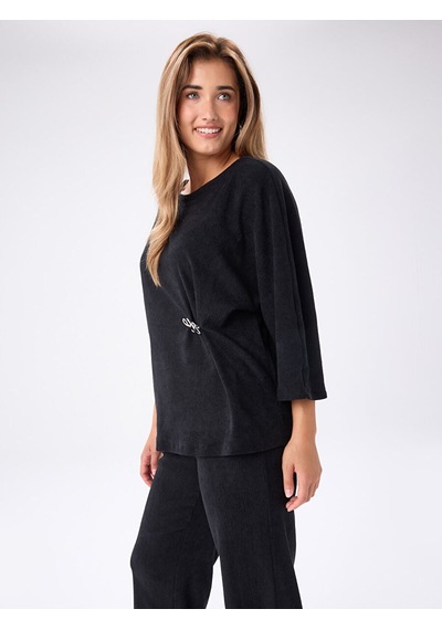 Faik Sönmez Beli Broş Detaylı 3/4 Kol Örme Tunik W27tnk012 Uw27tnk01210 Siyah