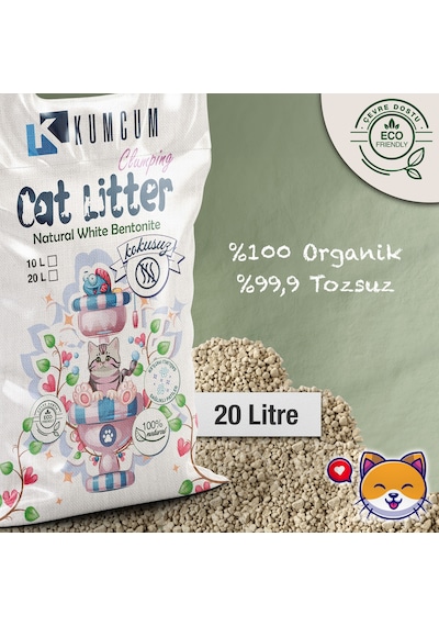 Cat Litter Kumcum Cat Litter Doğal Organik Naturel Kedi Kumu 20 L