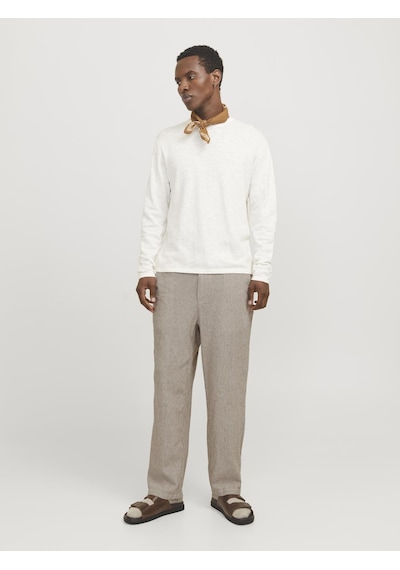 Jack & Jones Erkek Keten Karışımlı Chino Pantolon - Karl - 12269371 Morel