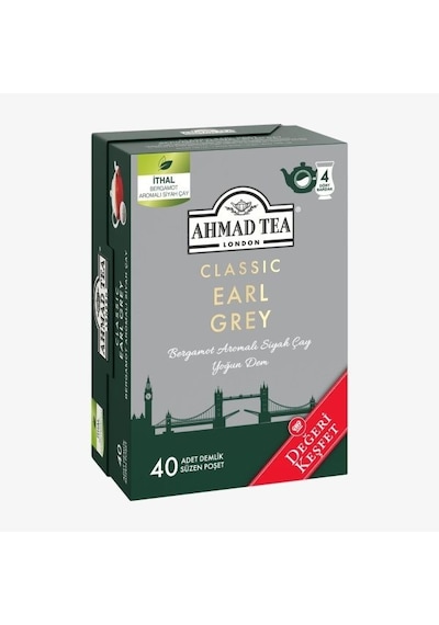 Ahmad Tea 40'lı Klasik Earl Grey Demlik Poşet Çay 80 G